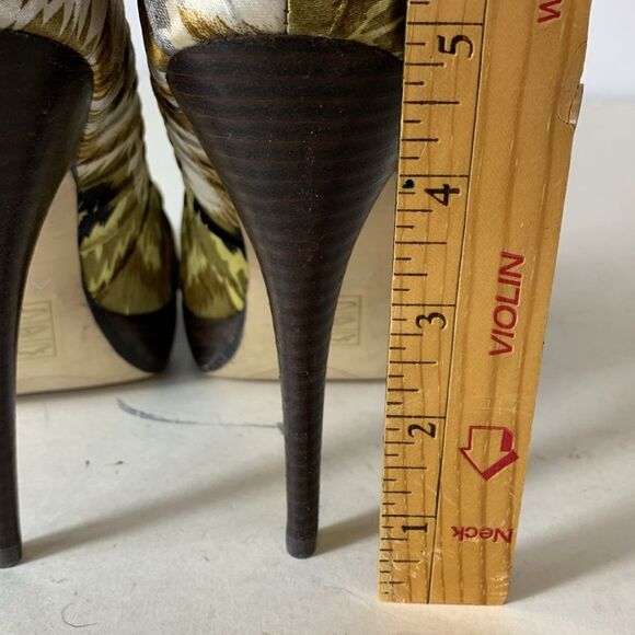 Aldo Jaylona Multicolor Pleated Fabric Peep Toe Platform High Heels Size 38 - Picture 6 of 16